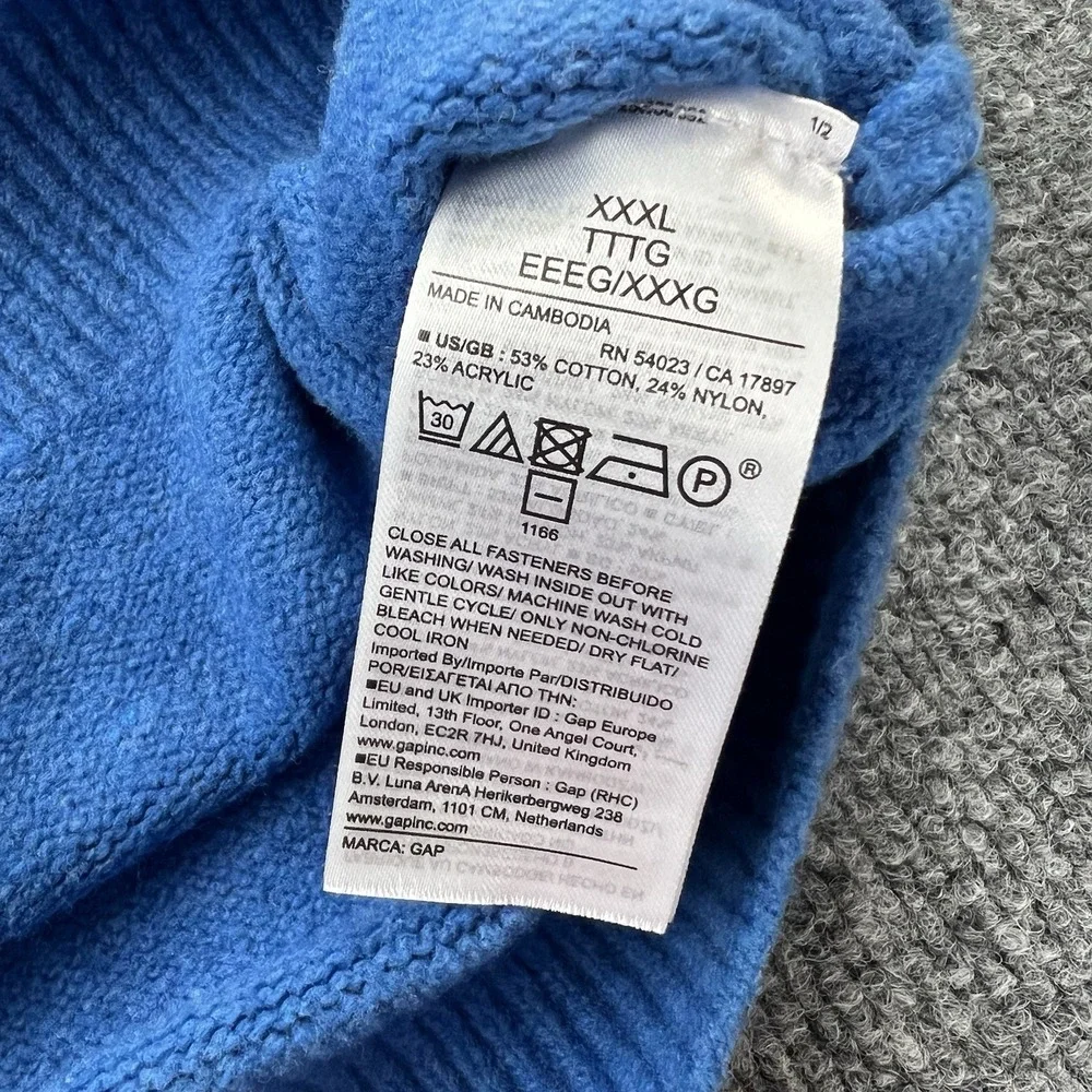 GAP XXXL Sweater Lot 2 Polo Collar Knit Pullovers Blue Gray‎ Cotton Blend
